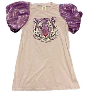 QUEEN OF SPARKLES | Purple Sequin Tiger Top
Size S | Never been worn